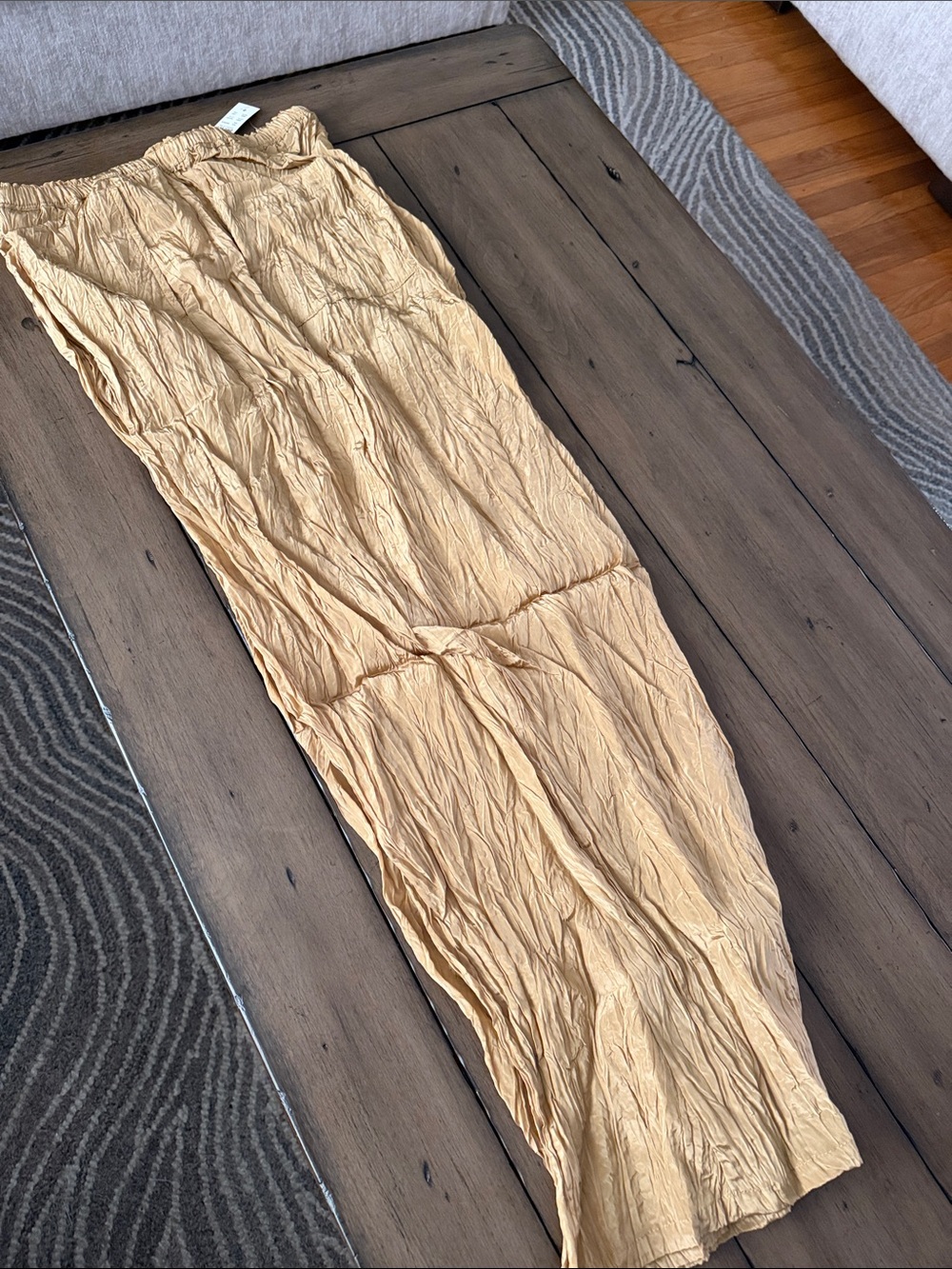 NWT J Crew New Soleil pant in crinkled viscose blend Honey Brown #327 - Picture 5 of 12